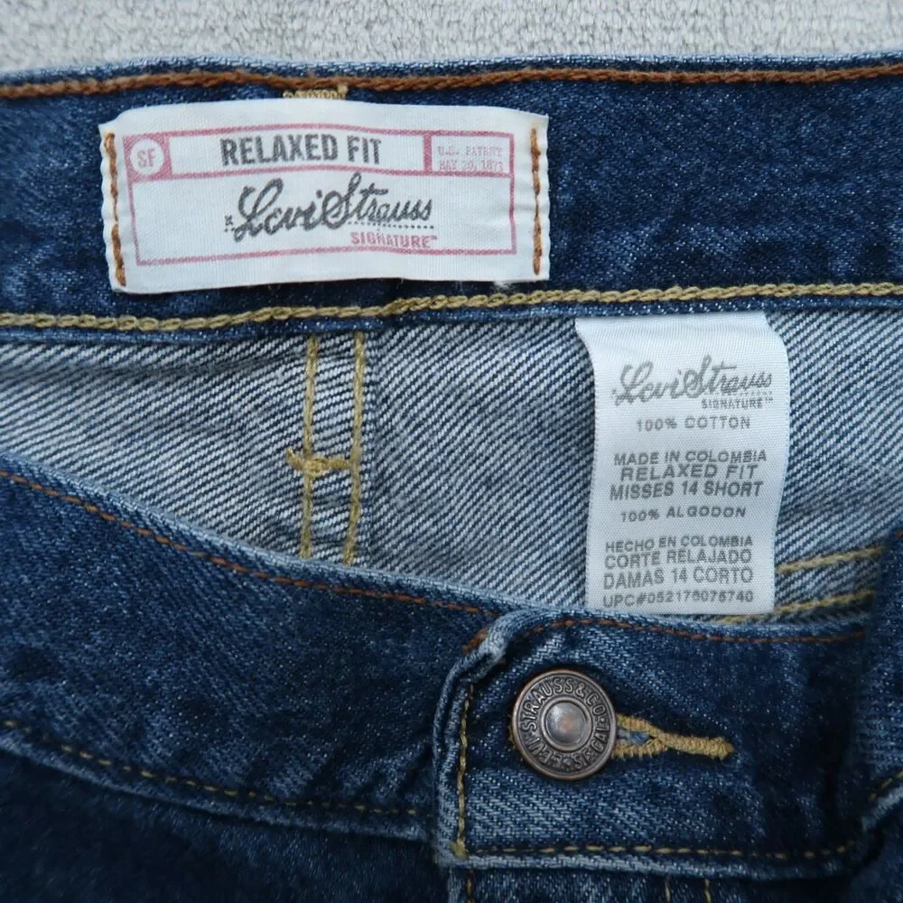 Levi's Signature Jeans Women's 14 Short Blue High-Rise Relaxed Fit 28